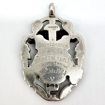 Antique Silver Tottenham Education Fob Medal – 1904, Horace George Croneen