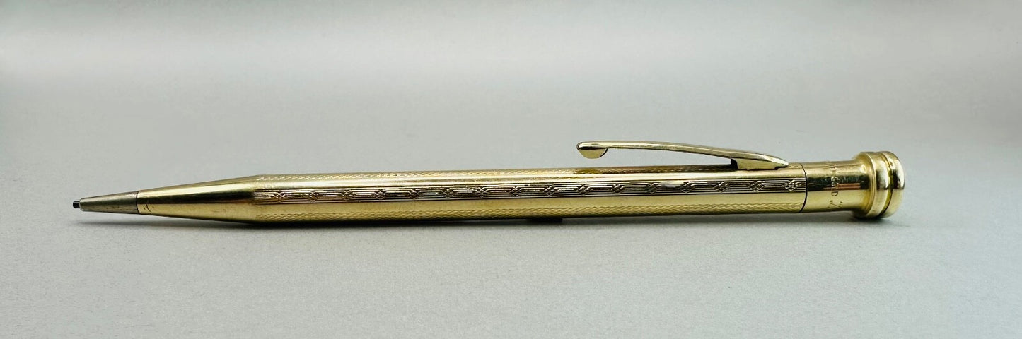 Vintage Life-Long Rolled Gold Mechanical Pencil – Elegant and Functional, 128mm