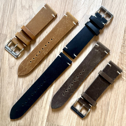 Brand New Handmade Luxury Crazy Horse Genuine Leather Watch Strap Vintage Style