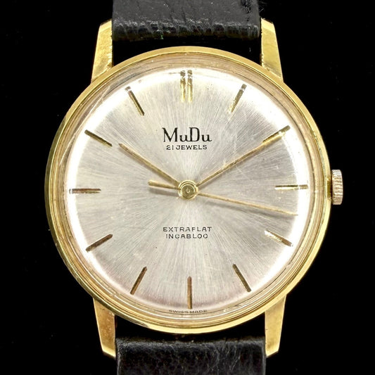 Vintage MuDu Swiss Watch – 21 Jewels – Geneva Sport 51 Movement – Extra Flat