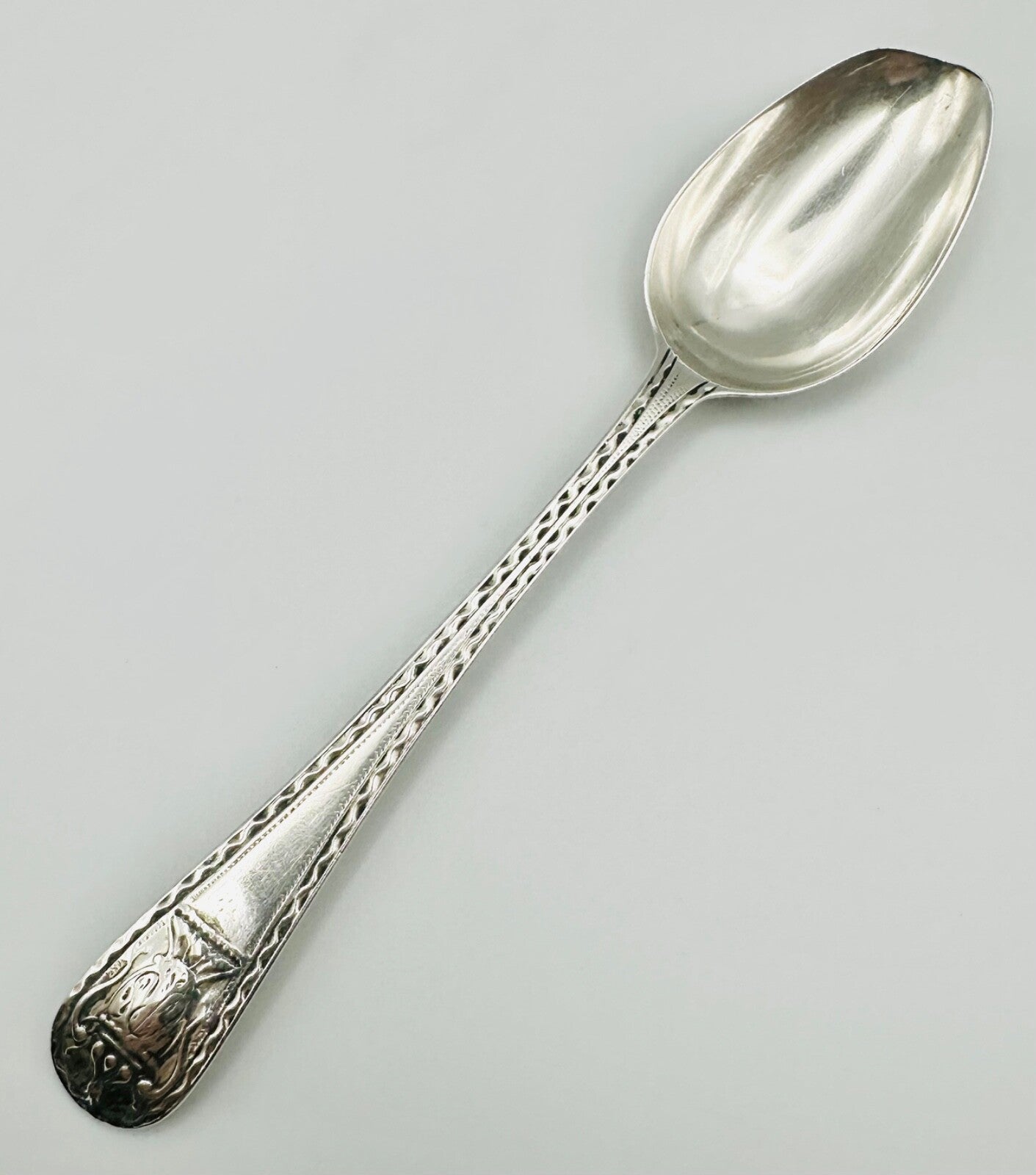 Antique George III Hallmarked Silver Teaspoon - William Eley & George Pierrepont