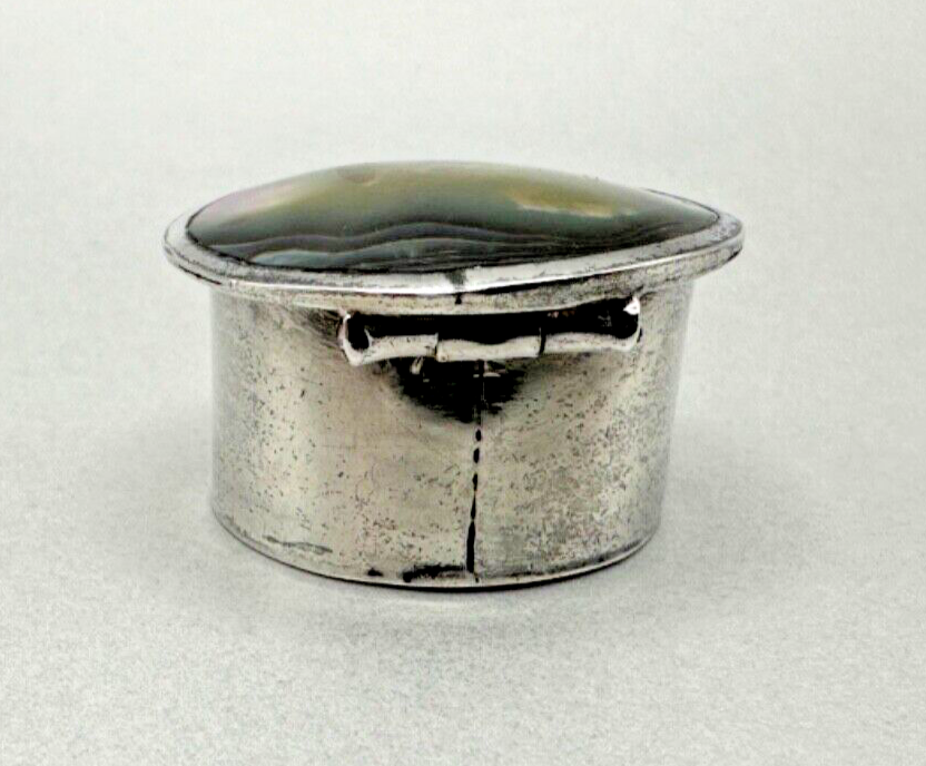 Vintage Silver Pill Box - TM-269 Mexico 925 with Abalone Lid