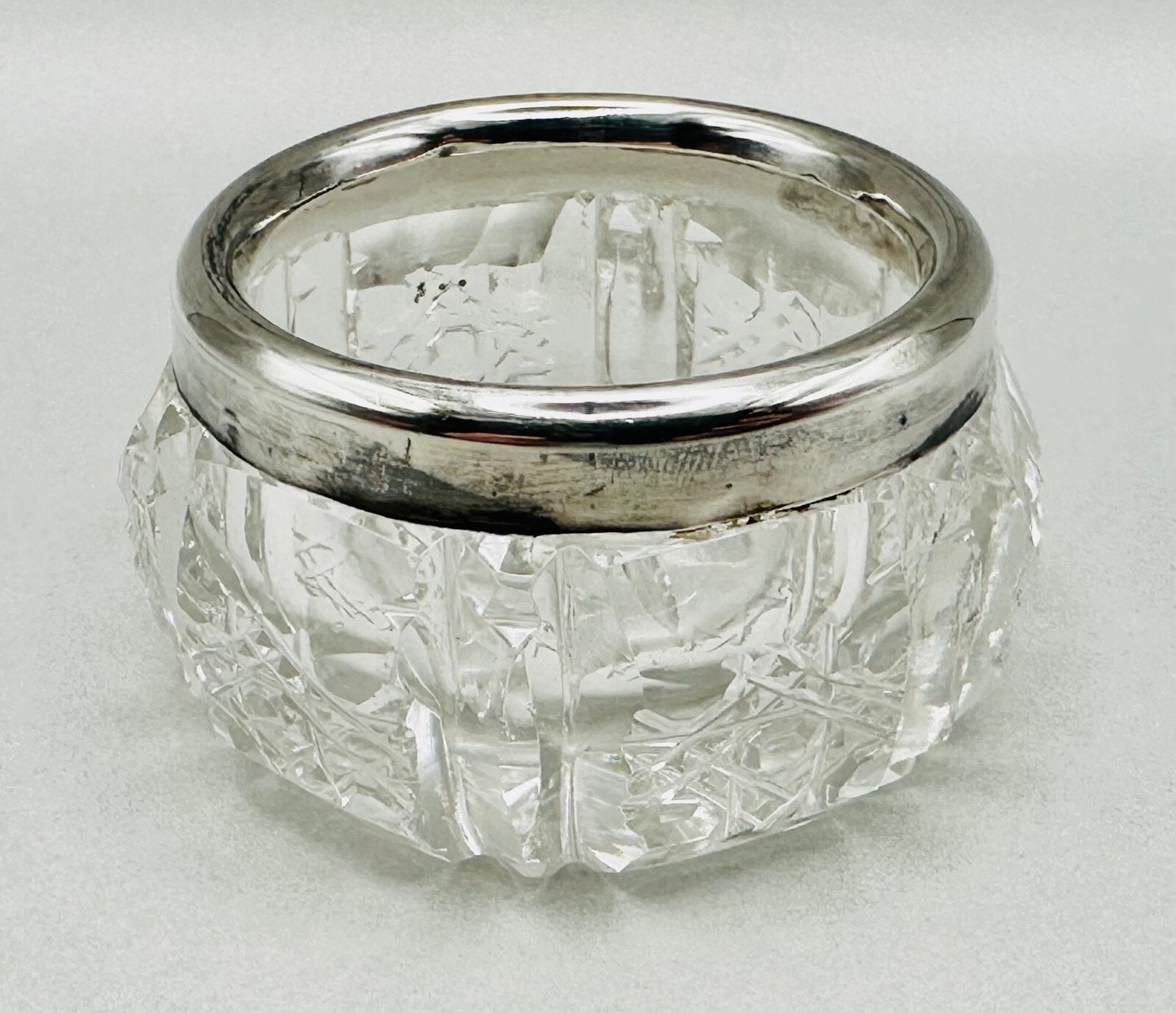 Antique Silver Rimmed Glass Salt – Chester 1906 Joseph & Richard Griffin