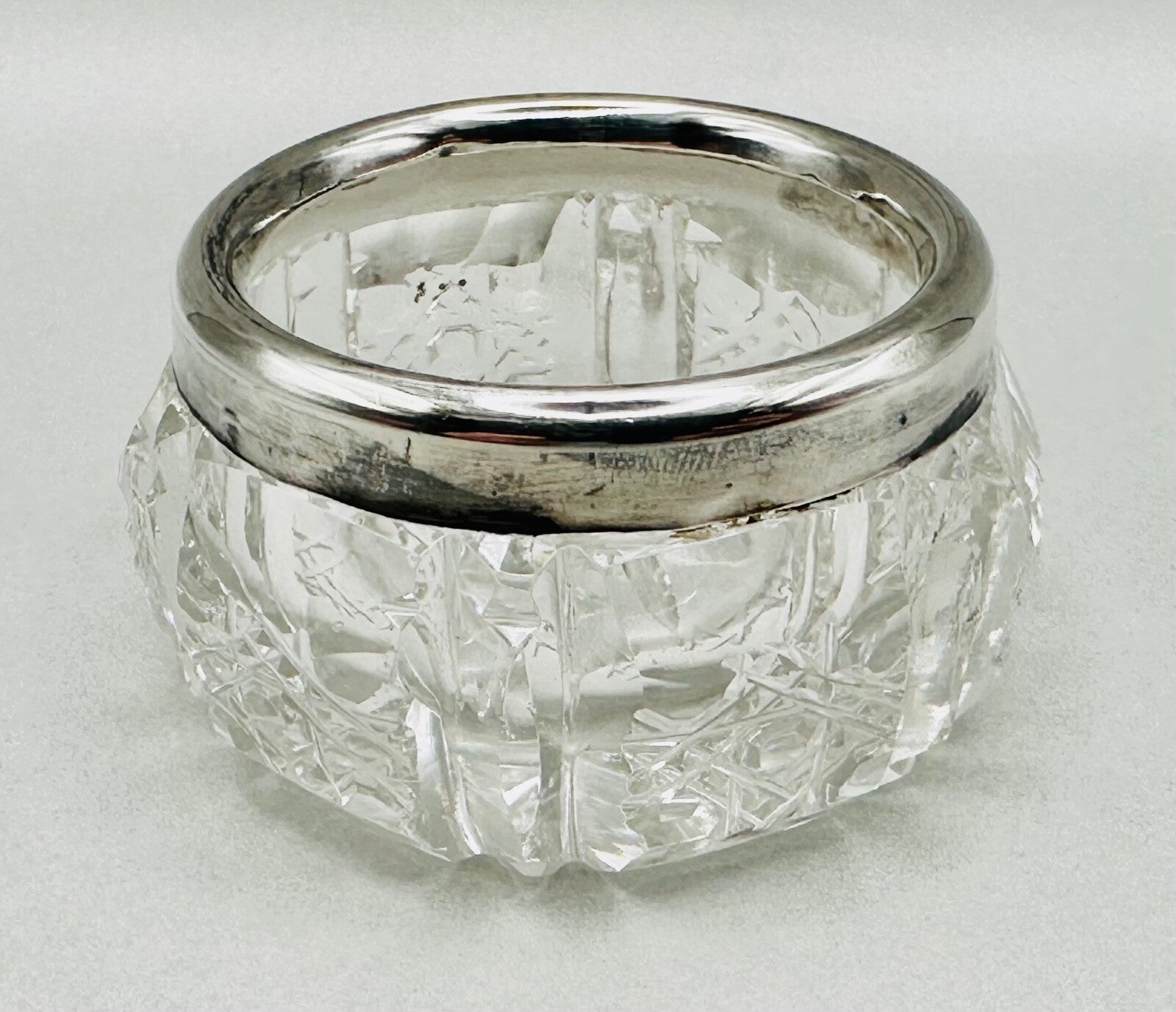 Antique Silver Rimmed Glass Salt – Chester 1906 Joseph & Richard Griffin