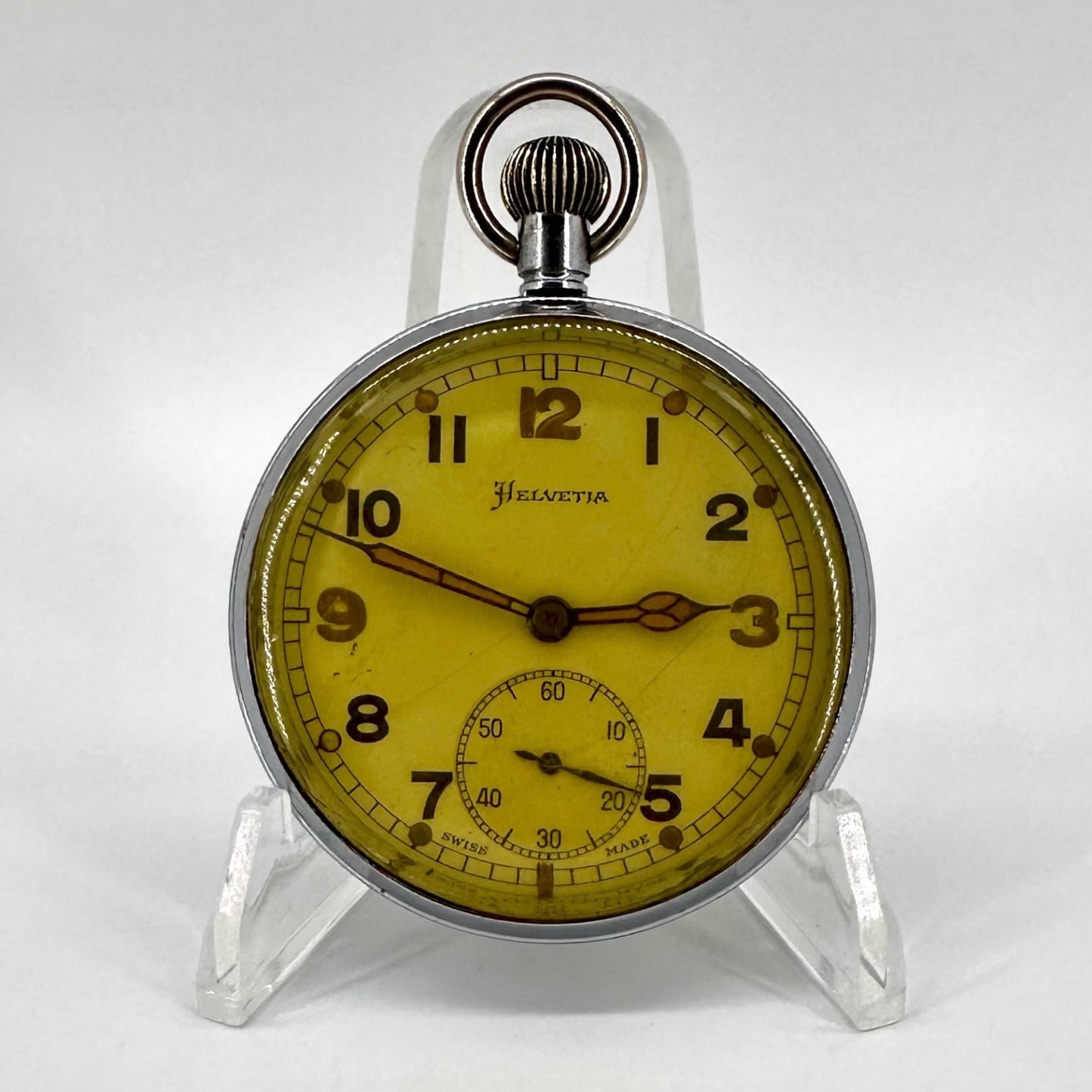 Vintage Helvetia 32A GS/TP Military Pocket Watch – WW2 Era – Swiss Made – 52mm