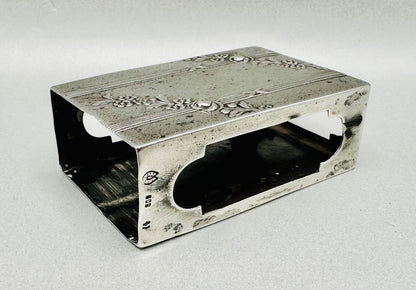 Antique 800 Silver Matchbox Sleeve/Case – German Hallmarks – Oberländer P