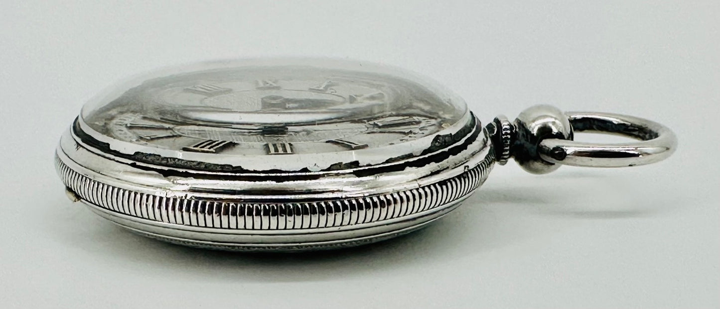 Antique Baume Genève Silver Pocket Watch, Matching Serials, Marked CB, c.1860-80