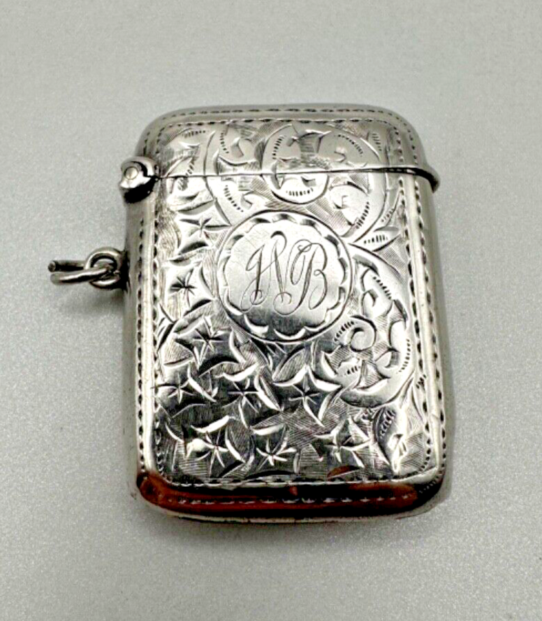 Antique Silver Vesta Case - Birmingham 1920 John Rose