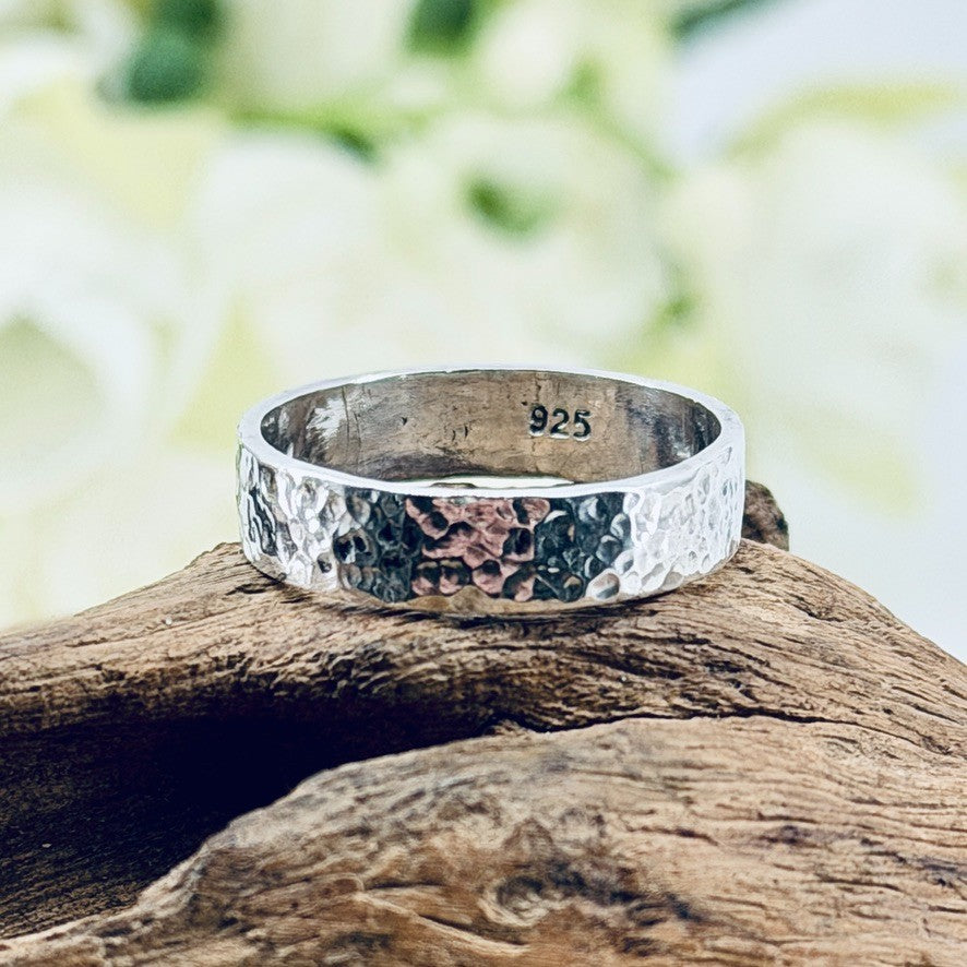 Vintage 925 Sterling Silver Rose Quartz Ring – UK Size Q – Rectangular Cabochon