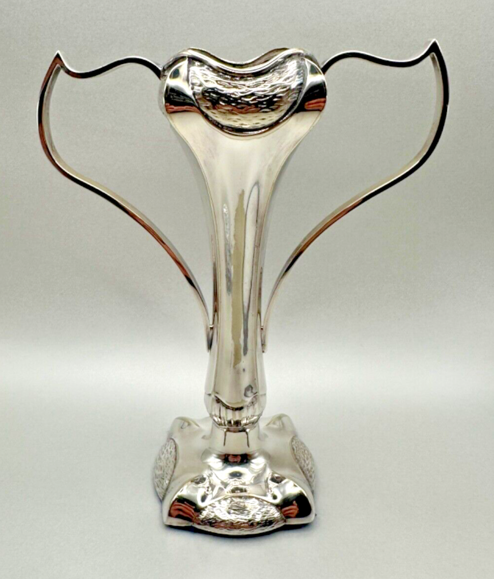 Pair of Antique Silver Plated Claw Vases - EPNS