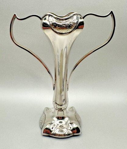 Pair of Antique Silver Plated Claw Vases - EPNS