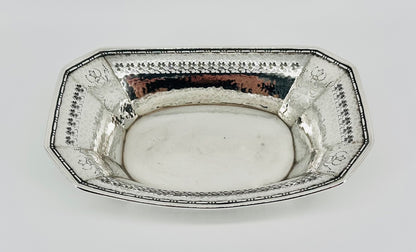Antique American Sterling Silver Dish – Pierced & Hammered Design – Webster Co.
