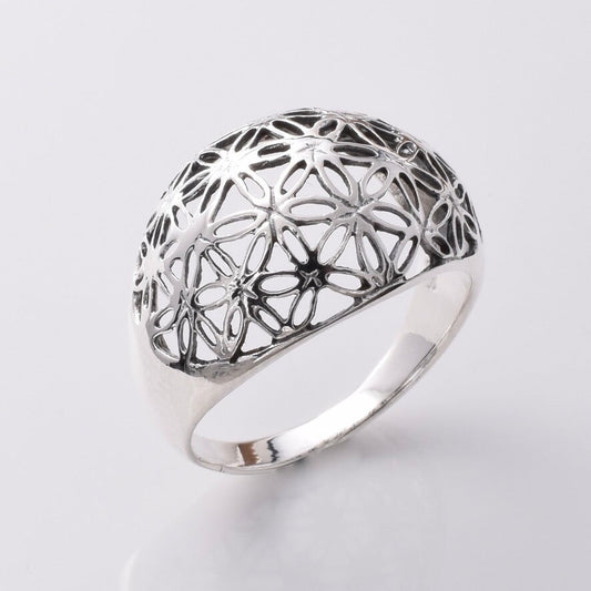 Brand New 925 Sterling Silver "Seed of Life" Ring - Intricate, Elegant Design