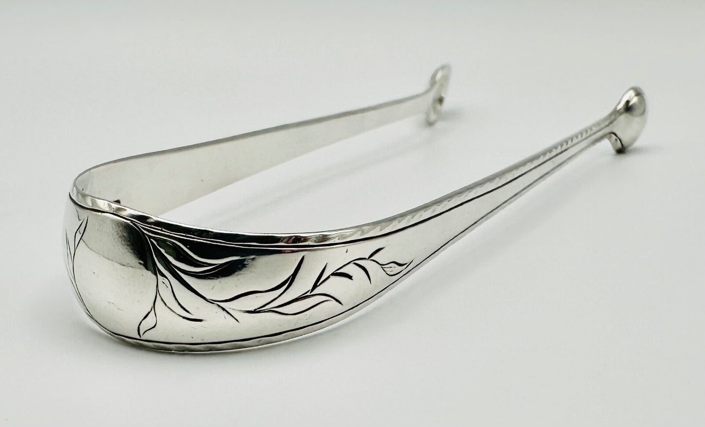 Antique Sterling Silver Sugar Tongs – c.1820–1840