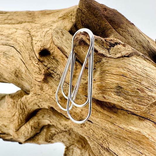 Brand New 925 Sterling Silver Paper Clip Earrings