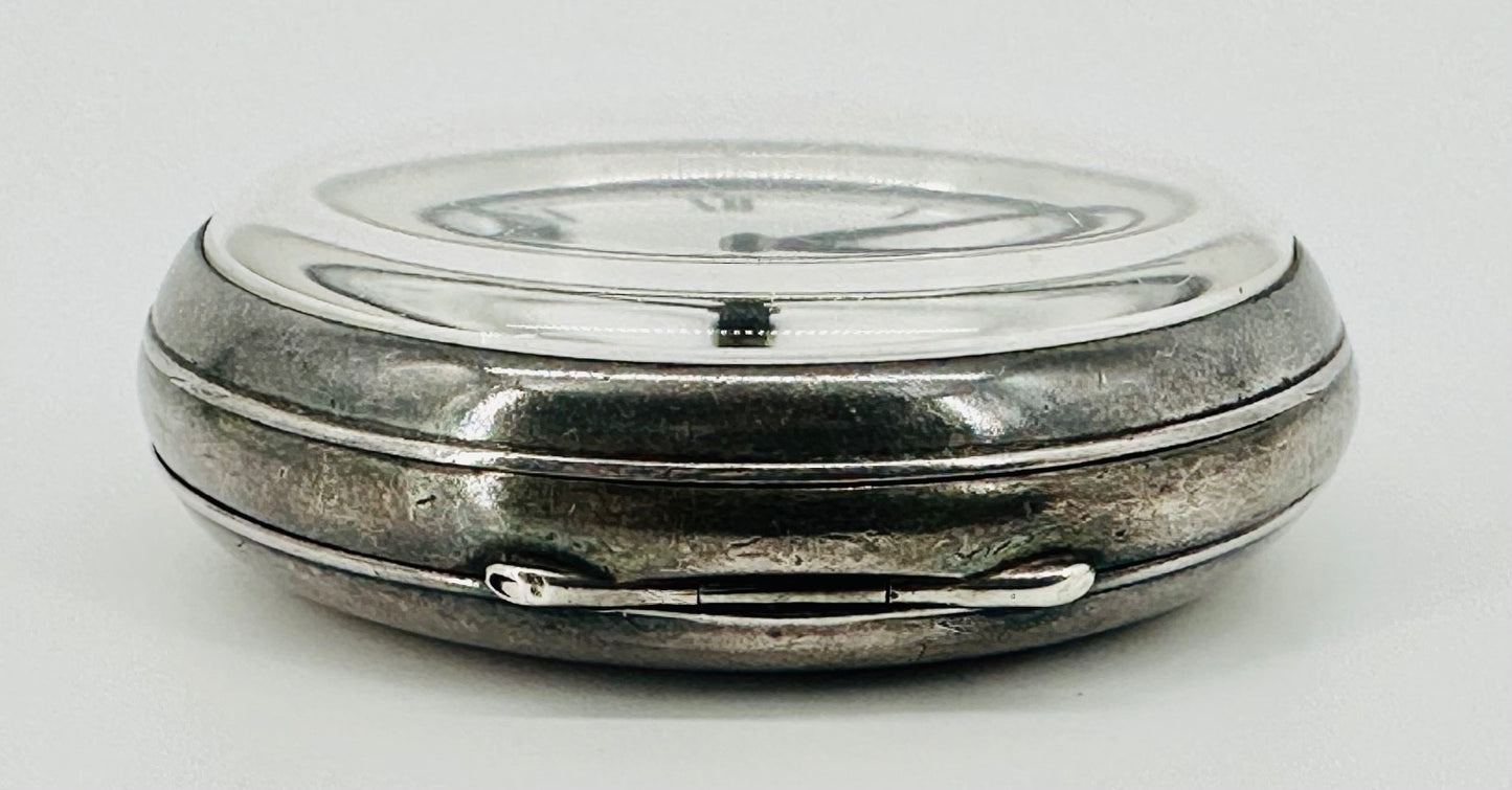 Antique Silver Pocket Watch - Dimier Frères & Co. - Birmingham 1920 - Working