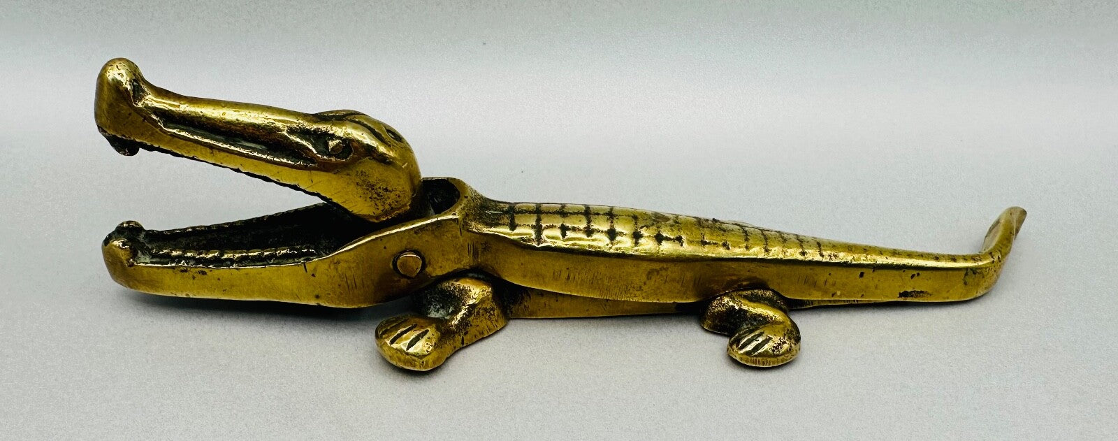 Vintage Brass Crocodile Nutcracker – Made in England