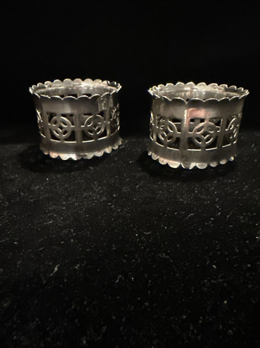 Pair of Antique Silver Plate Napkin Rings