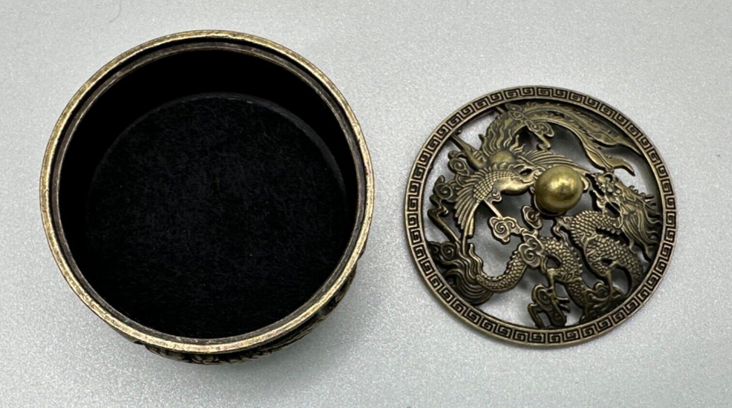 Reproduction Chinese Trinket Pot Box with Pierced Lid