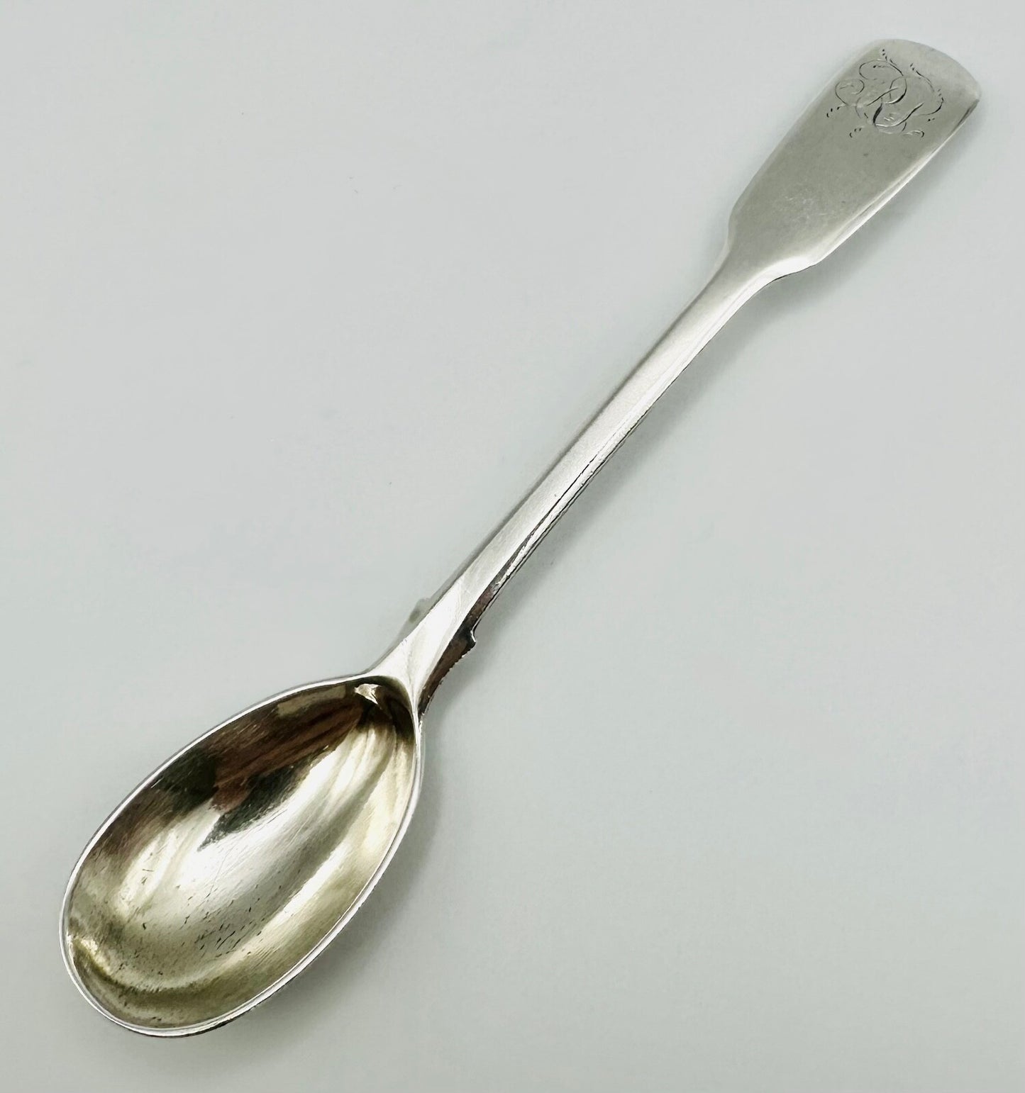 Antique Sterling Silver Mustard Spoon – London 1825, John Hawkins – 16.5g