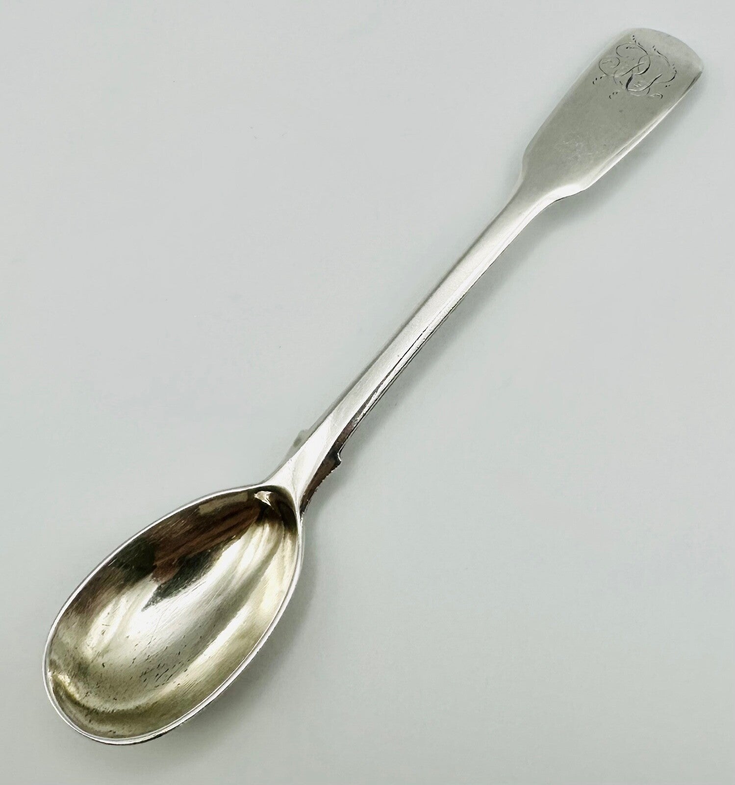 Antique Sterling Silver Mustard Spoon – London 1825, John Hawkins – 16.5g