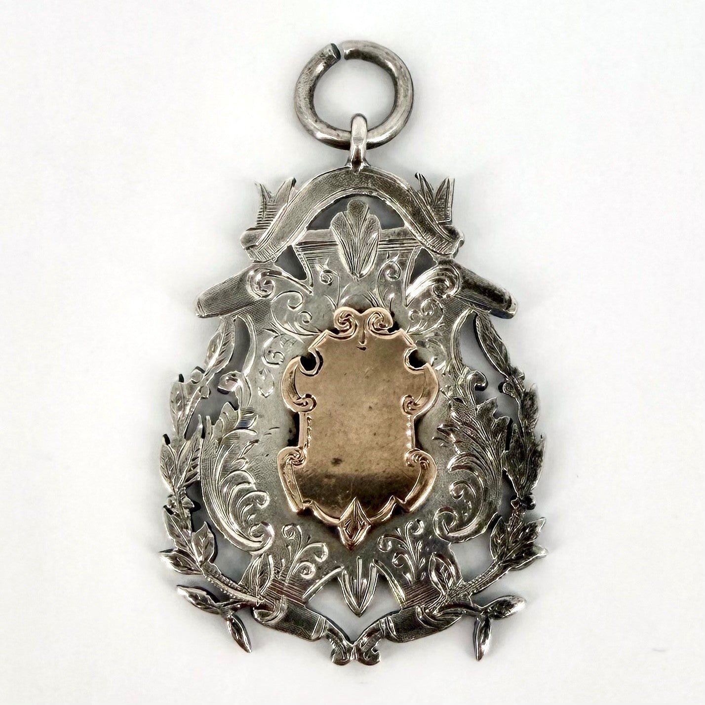 Antique Large Silver Watch Fob Medal – Birmingham 1894 – S.A.