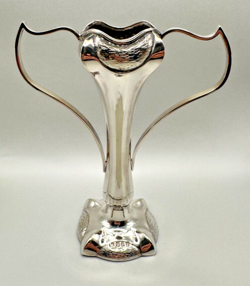 Pair of Antique Silver Plated Claw Vases - EPNS