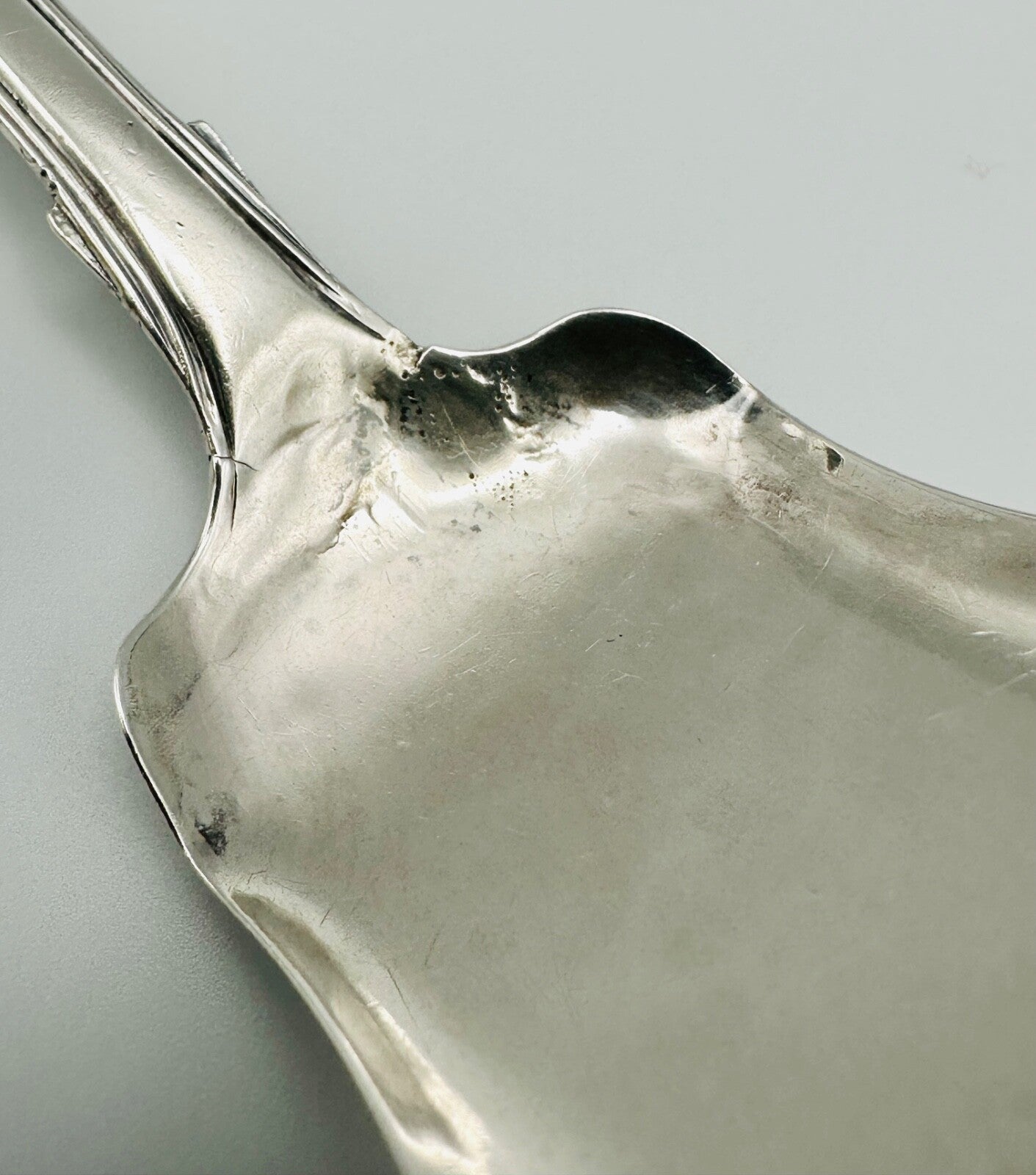 Antique Silver Tea Caddy Spoon – Birmingham 1843 – George Unite – Shovel Form