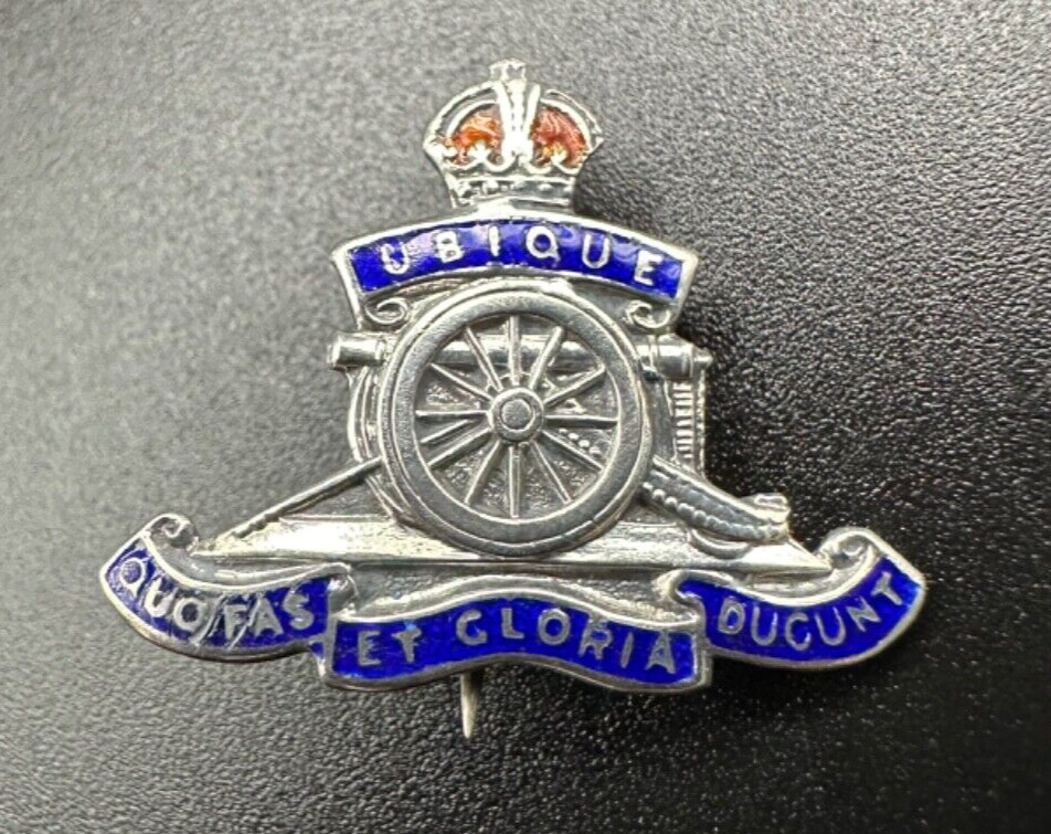 Antique Silver Pin Badge - Royal Artillery