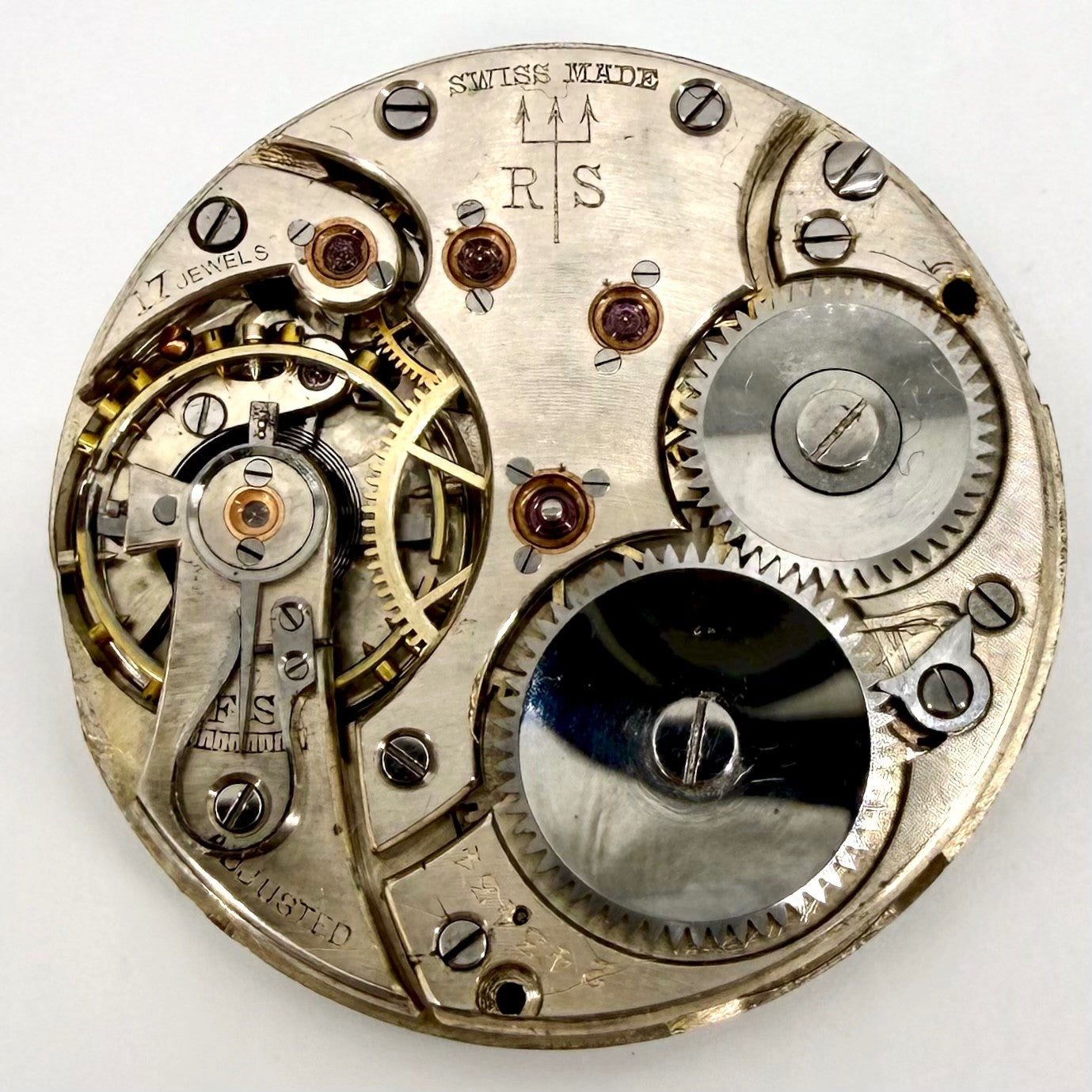 Antique Swiss Pocket Watch Movement – W.H. May, Rotherham & Sons - Working