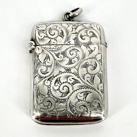 Antique Silver Vesta Case – Albert Sydenham, Birmingham 1896