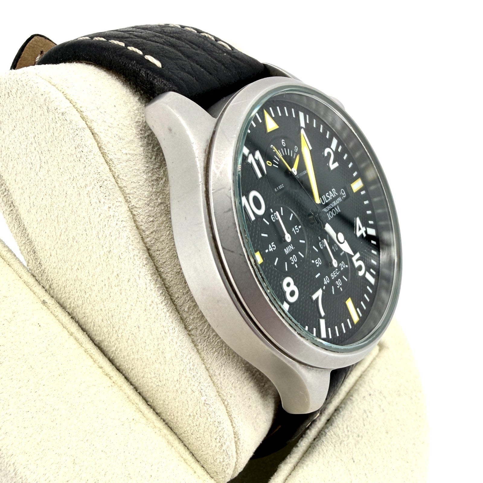 Pulsar VD50-X019 Chronograph Watch – Black Dial – 100m – 44mm