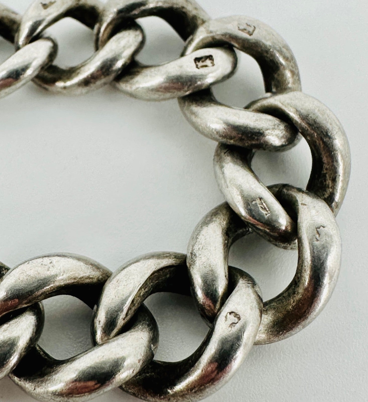 Antique Silver Pocket Watch Chain with T-Bar & Clip – 355mm, 41.4g c.1870