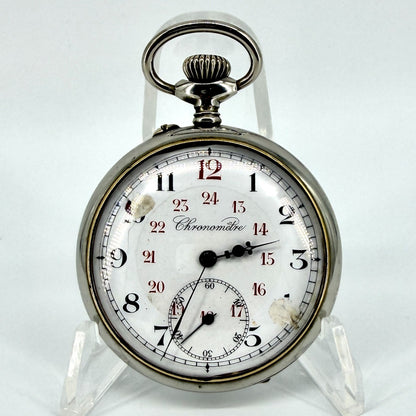 Antique Swiss “Chronomètre” Pocket Watch – Argentan Case – Working – c.1900