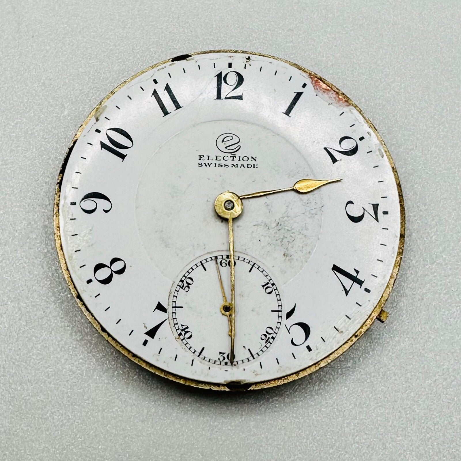 Antique "Election" Pocket Watch Movement - Swiss Made - Winds & Ticks