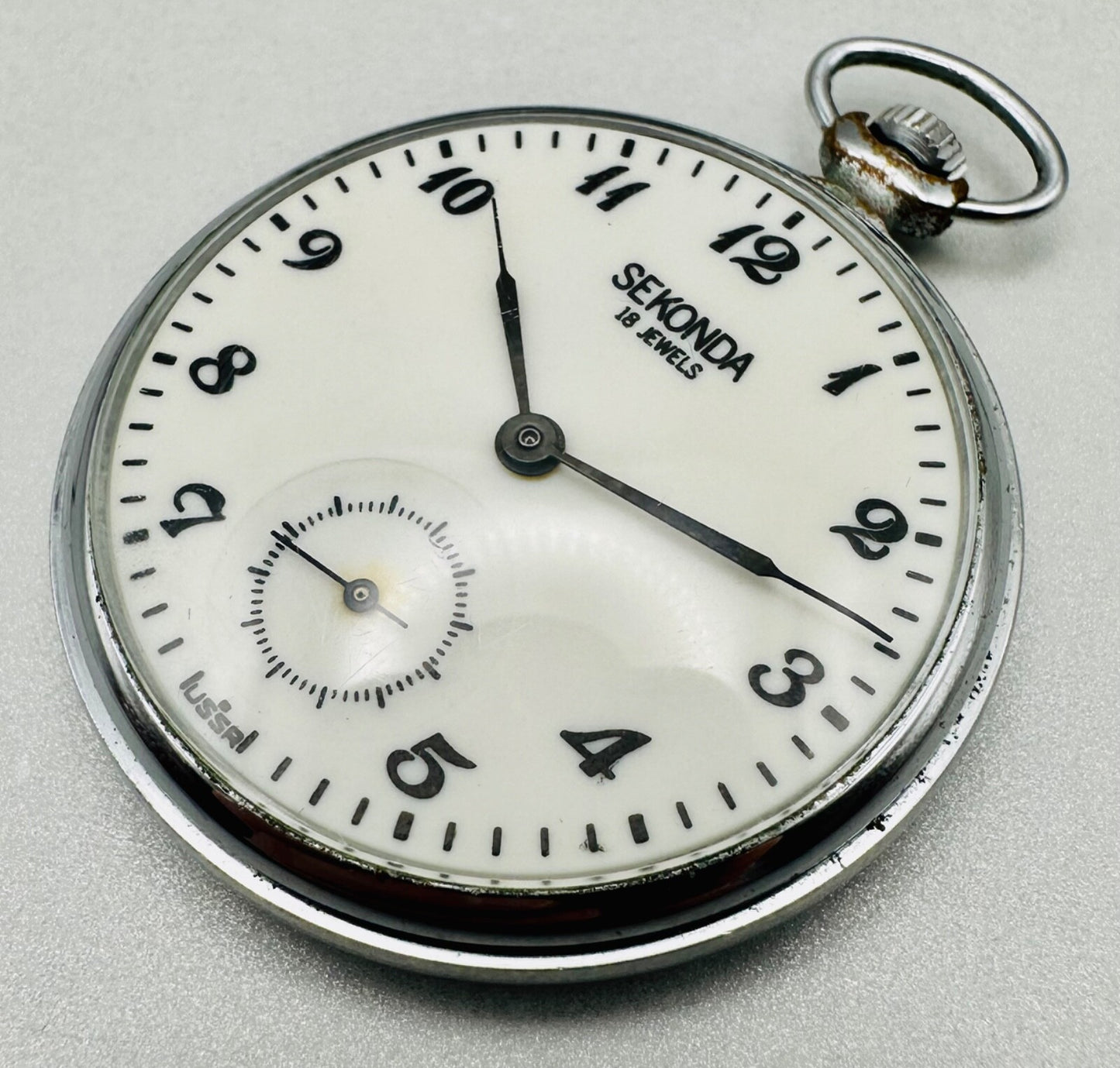 Vintage Sekonda 18 Jewels Pocket Watch – USSR Made – Working – 3602 Movement