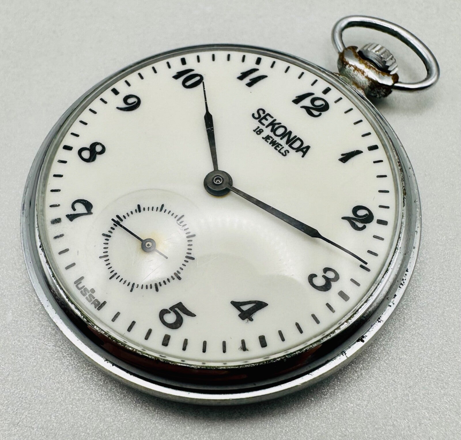 Vintage Sekonda 18 Jewels Pocket Watch – USSR Made – Working – 3602 Movement