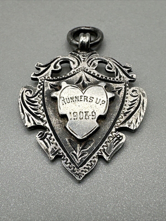 Antique Silver Fob Medal Pendant - Birmingham 1908 Herbert Bushell & Son