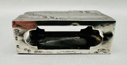 Antique 800 Silver Matchbox Sleeve/Case – German Hallmarks – Oberländer P