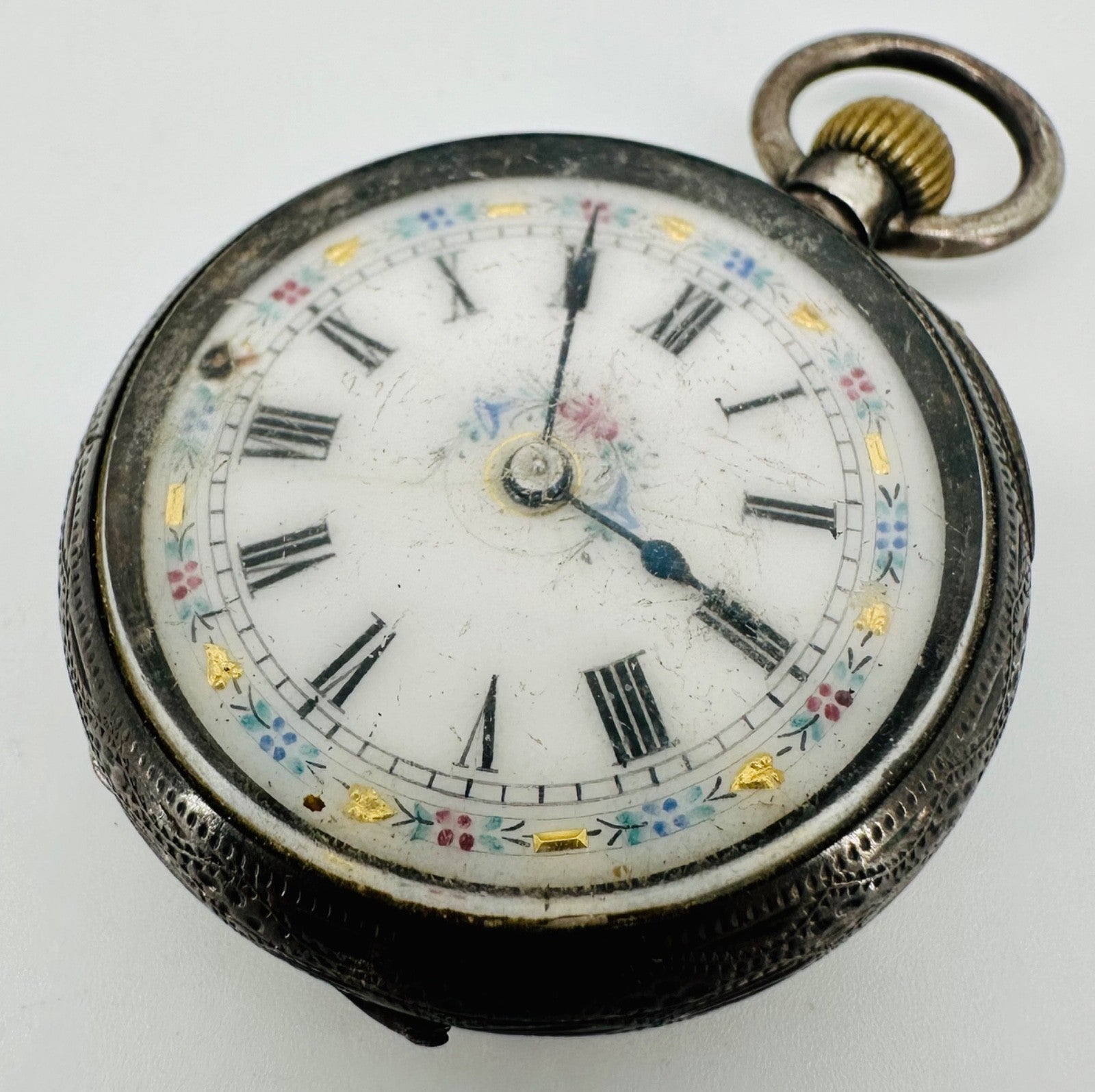 Antique Swiss 935 Silver Case Pocket Watch – Working