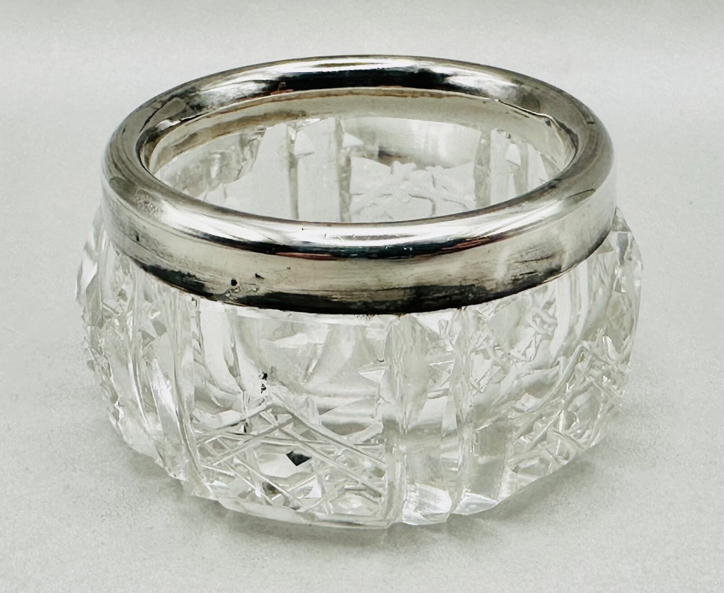 Antique Silver Rimmed Glass Salt – Chester 1906 Joseph & Richard Griffin