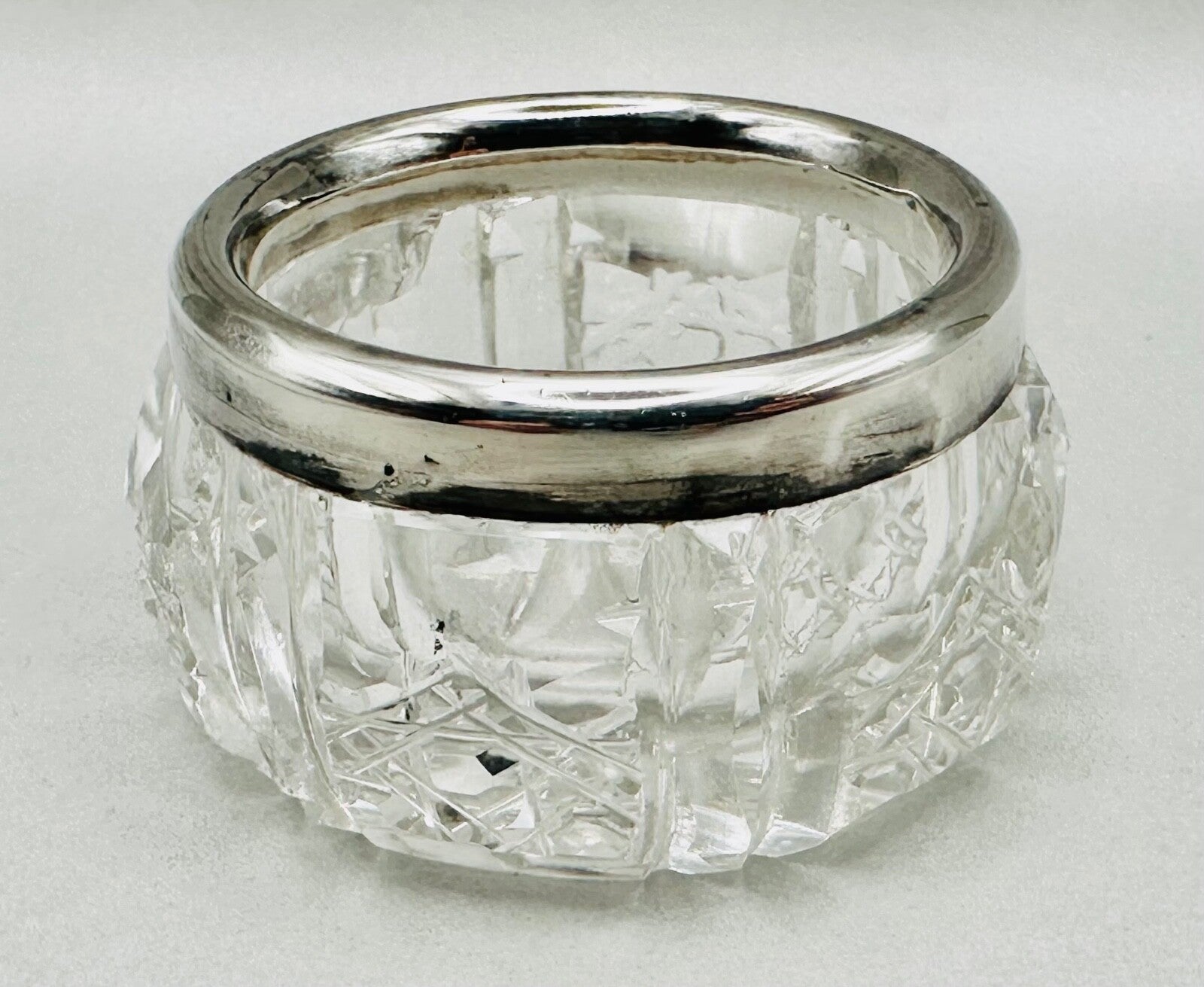 Antique Silver Rimmed Glass Salt – Chester 1906 Joseph & Richard Griffin