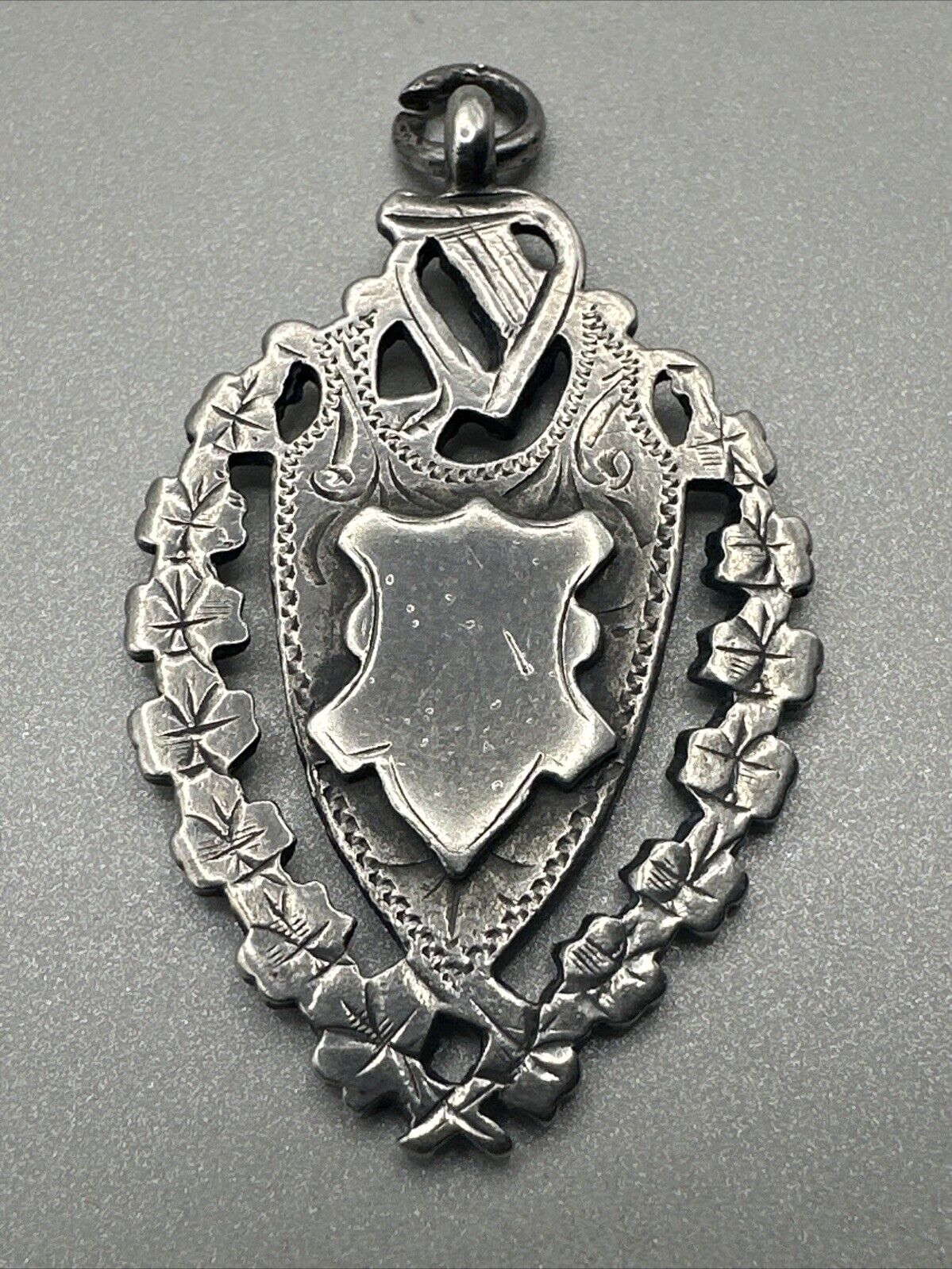 Antique Silver Fob Medal Pendant - Birmingham 1910 William Hair Haseler