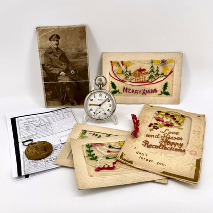 WWII GSTP Pocket Watch – Bravingtons, Buren Grand Prix – With Named WWI Ephemera