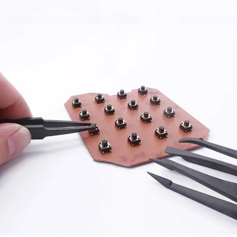 Set of 6 Carbon Fibre Anti-Static Tweezers – Precision Watchmaker Tools Set