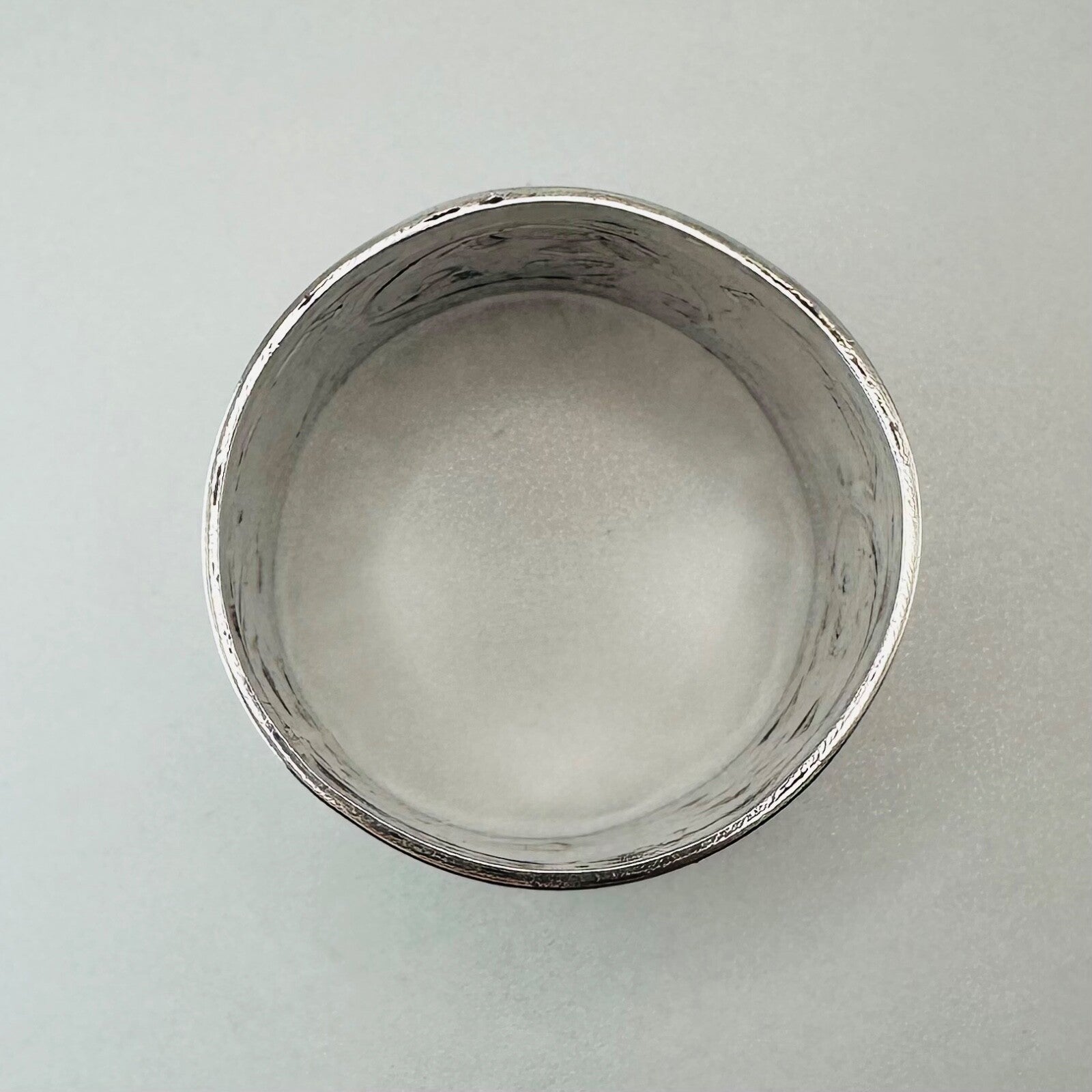 Antique Silver Napkin Ring – Floral Engraving – Hallmark Rubbed