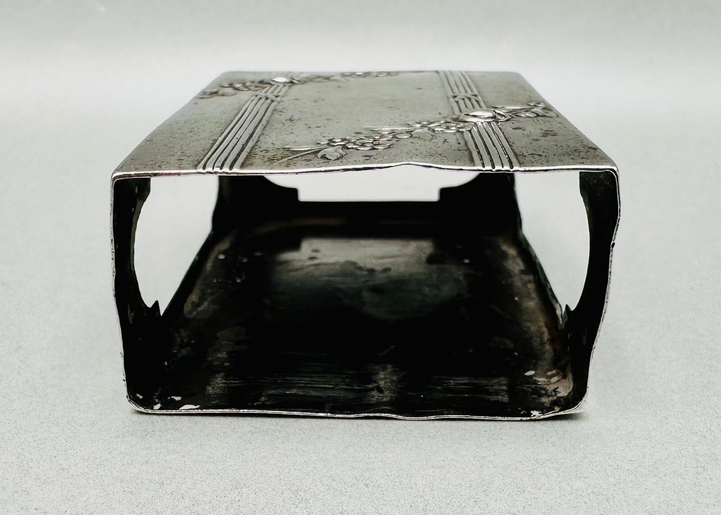 Antique 800 Silver Matchbox Sleeve/Case – German Hallmarks – Oberländer P