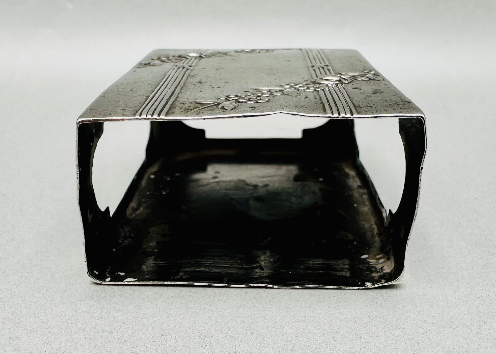 Antique 800 Silver Matchbox Sleeve/Case – German Hallmarks – Oberländer P