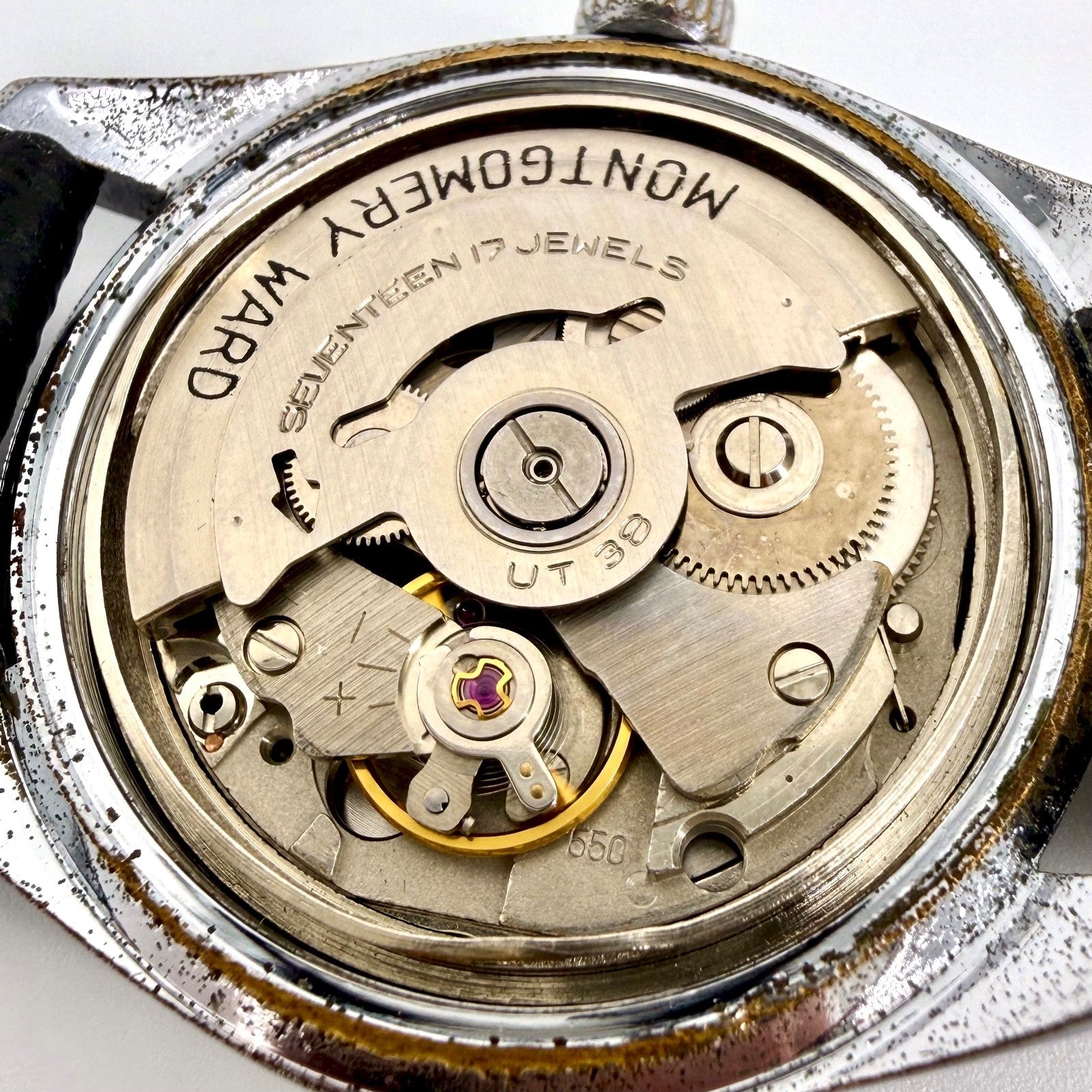 Vintage Gents Automatic Dorset Watch, Working, Montgomery Ward / UT-38 Movement