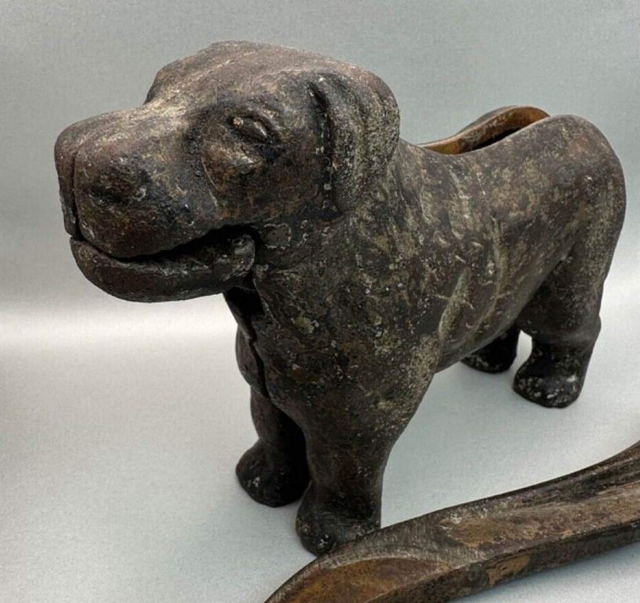 Antique Cast Iron Dog Nutcracker - Handle Broken